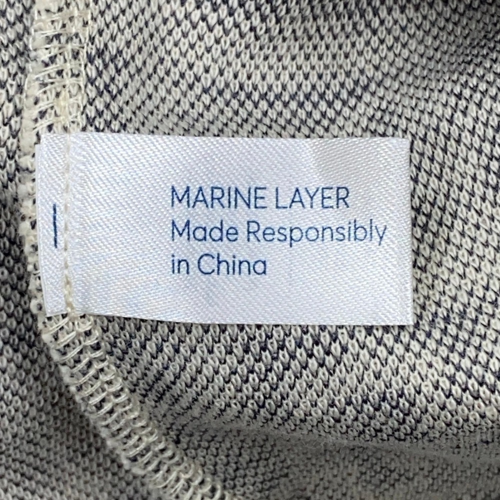 Marine Layer Resort Shirt Men's XL Tan Neutral Geo Archive Cam Jacquard Camp - Picture 10 of 14